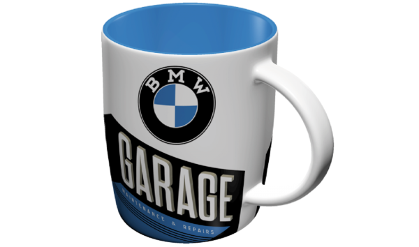 ماگ قهوه دسته دار بی ام سفید و آبی با طرح و لوگوی BMW ص